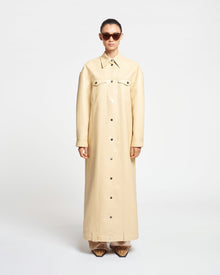 Keano Regenerated Leather Coat | Vintage Creme