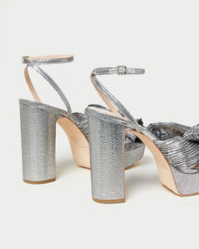 Natalia Bow Heel | Dark Silver