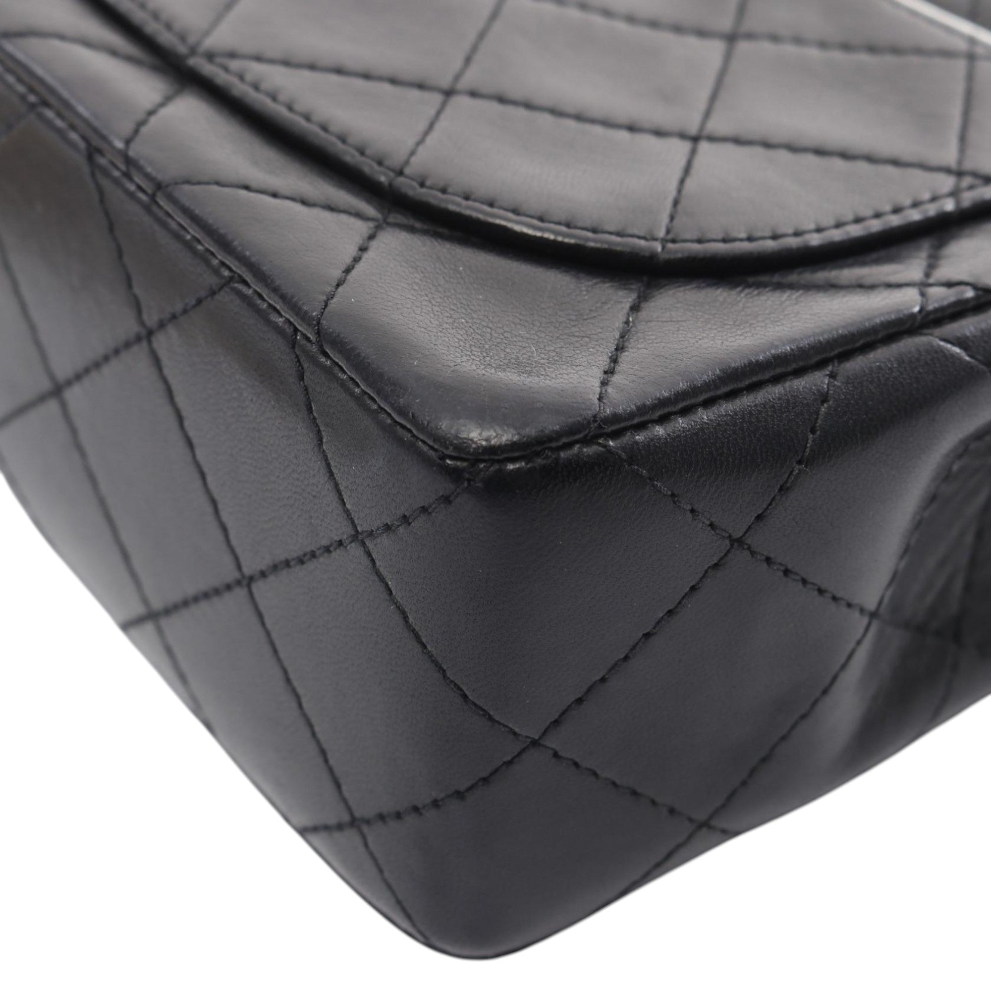 Chanel | Pre-Owned Mini Classic Quilted Lambskin Square Single Flap | Black