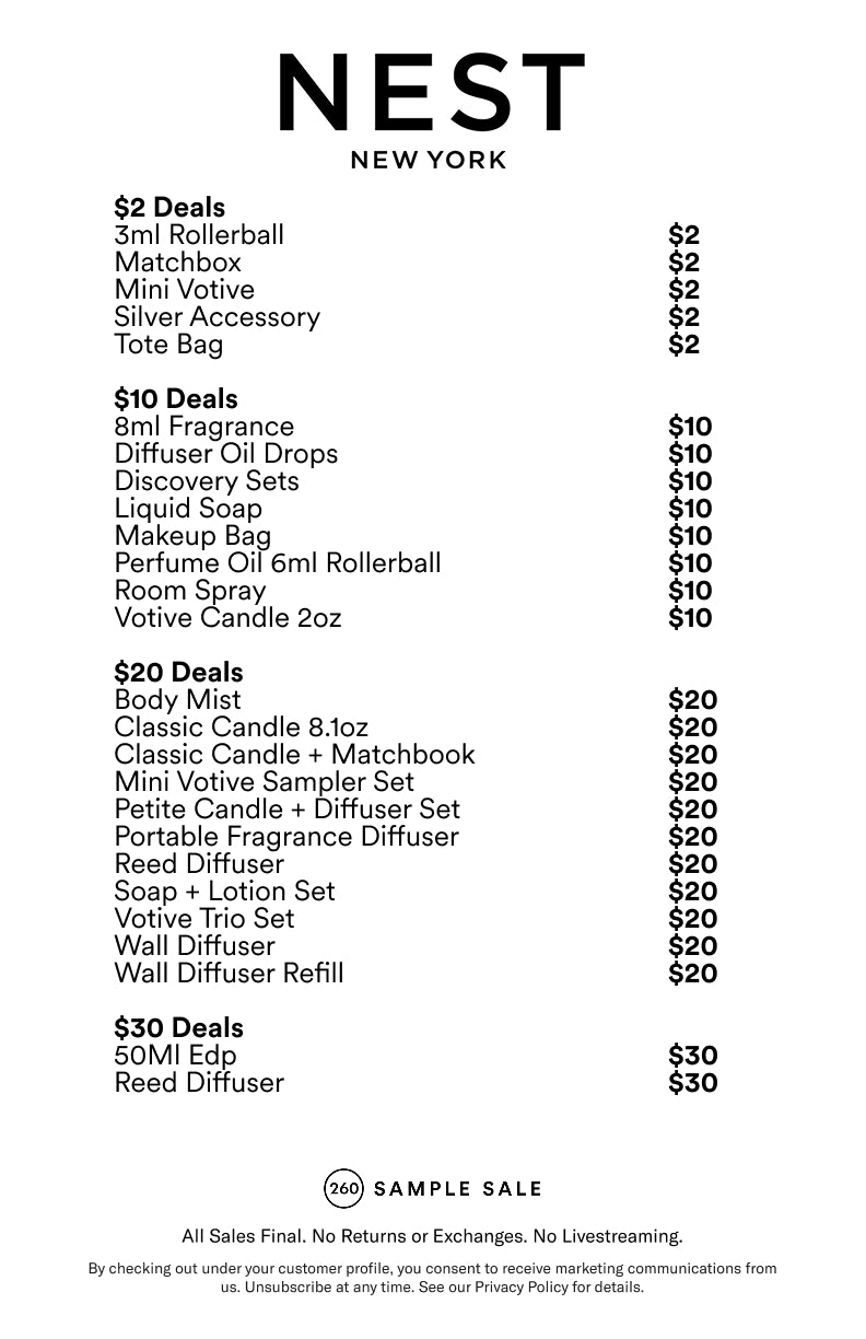 Price table