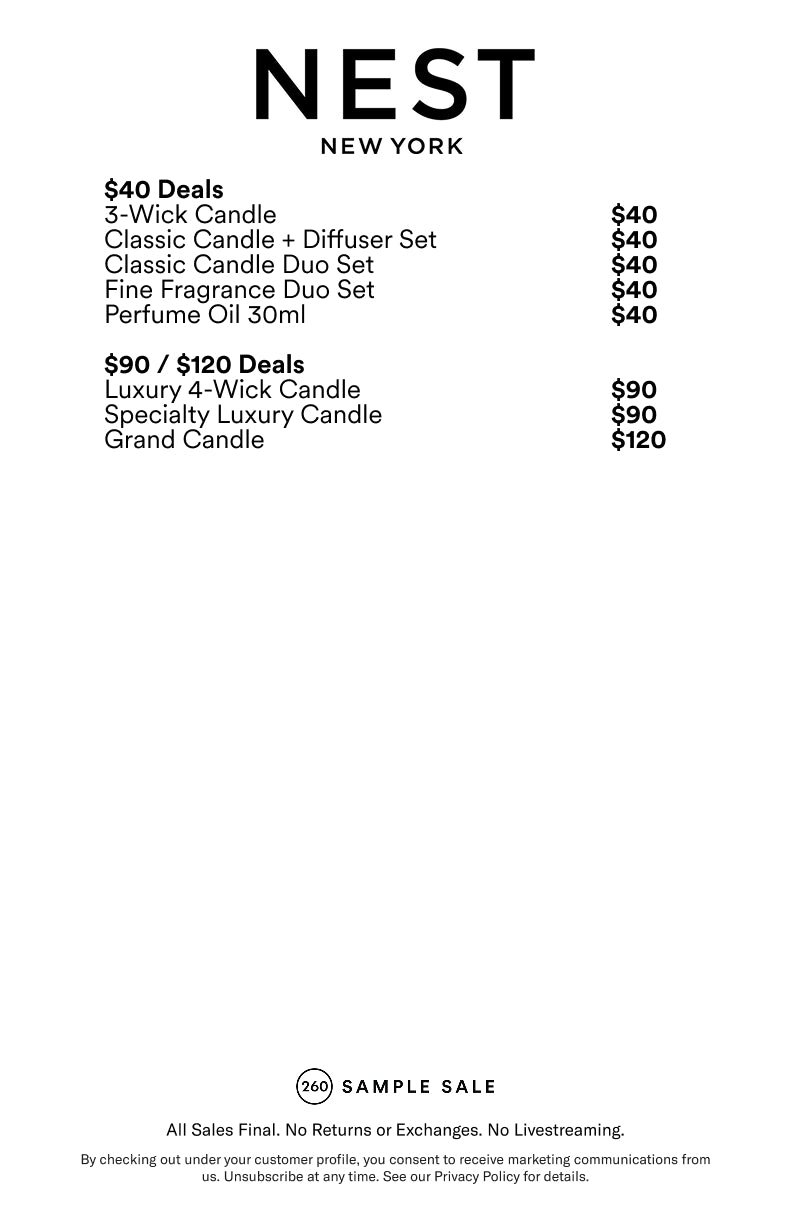 Price table