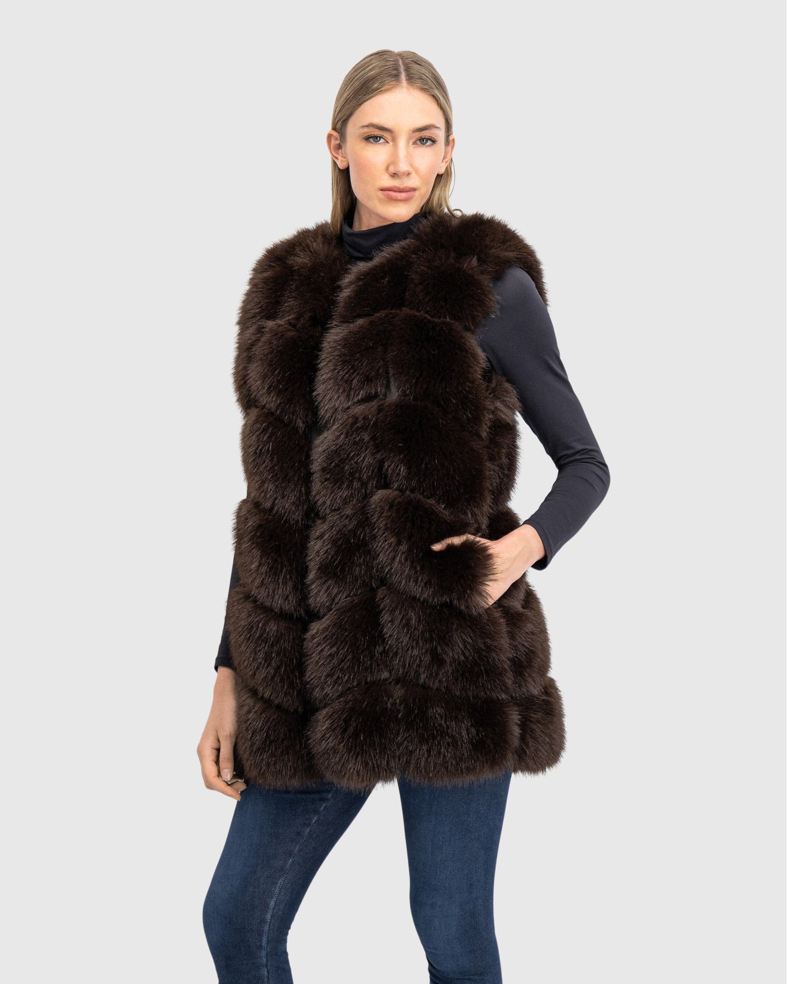 Fur-Free Fox (Faux Fur) Vest | Brown