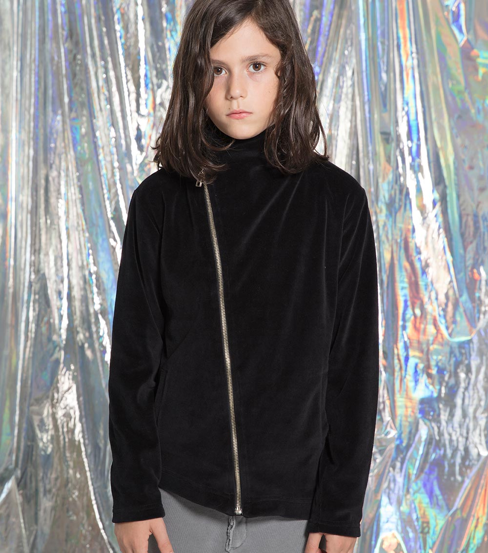 Kid | Velvet Bikers Jacket | Black