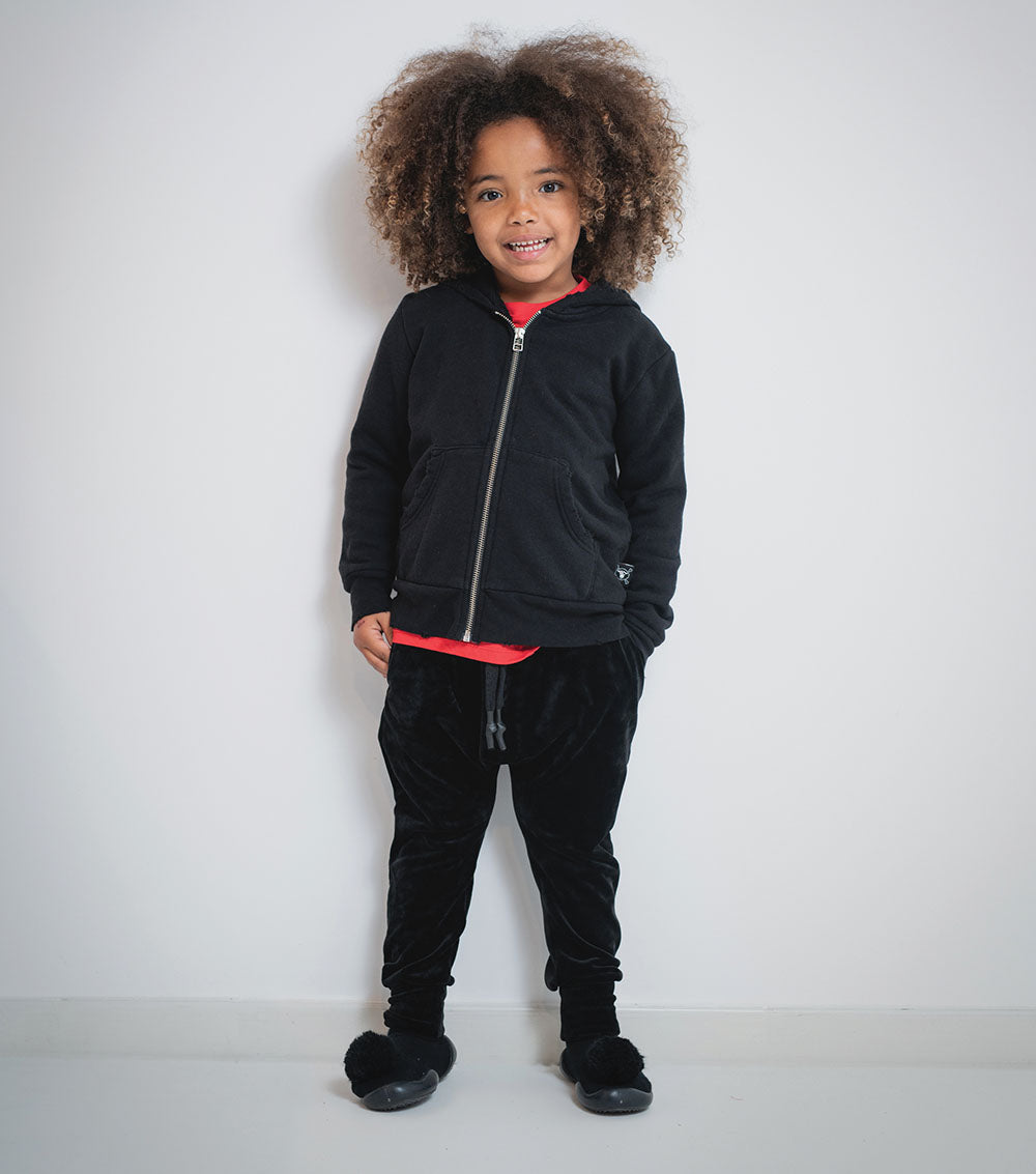 Kid | Velvet Baggy Pants | Black