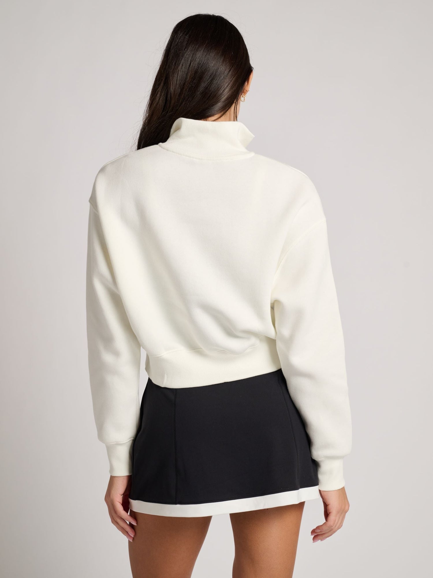 Women | Nike | 1/2-Zip Cropped Sweatshirt | White/Black