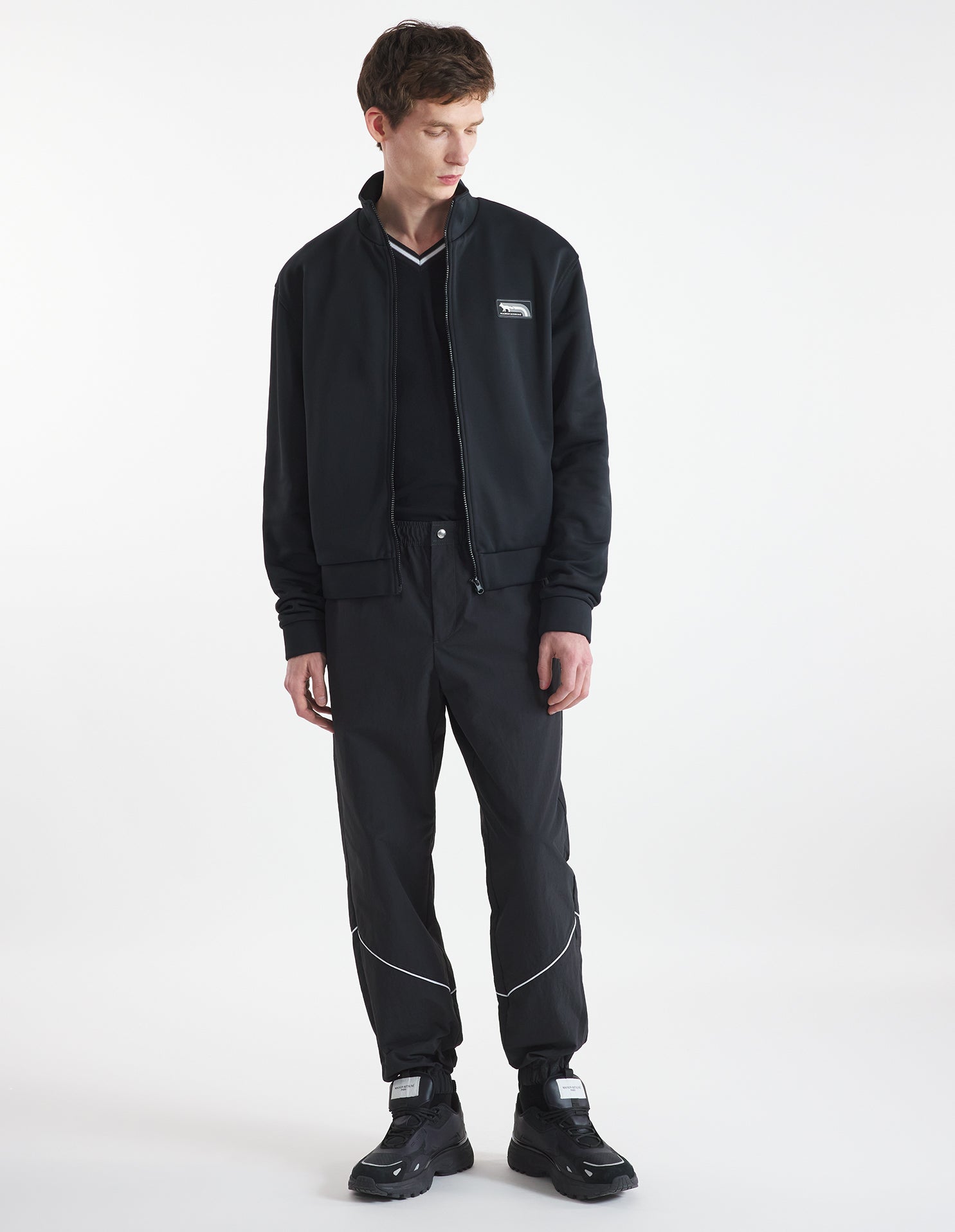 Mens | Flash Fox Patch Technical Fleece Track Jacket | Black