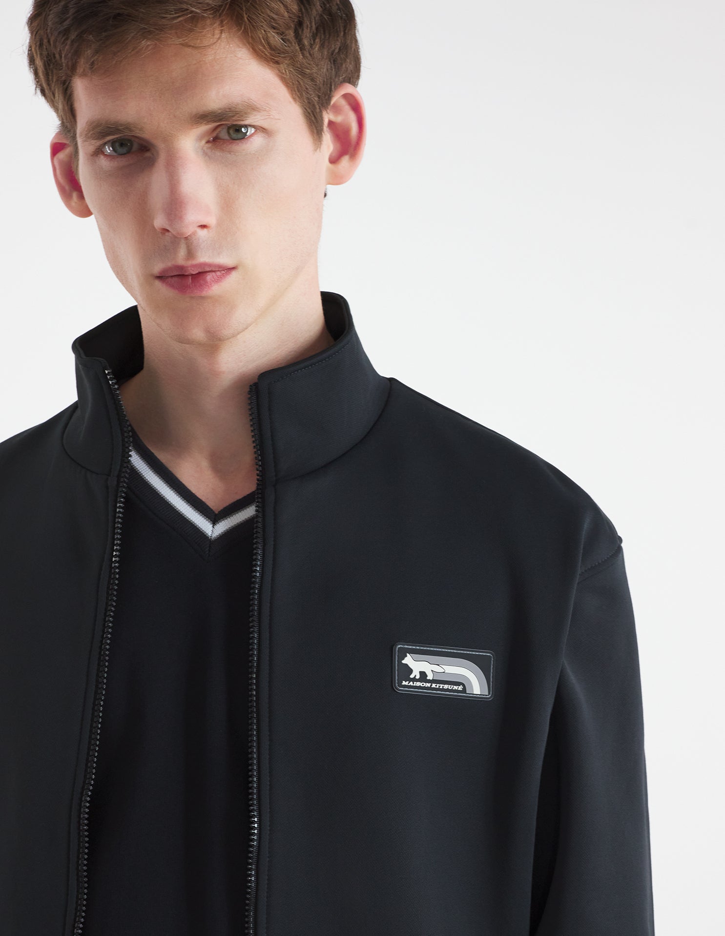 Mens | Flash Fox Patch Technical Fleece Track Jacket | Black
