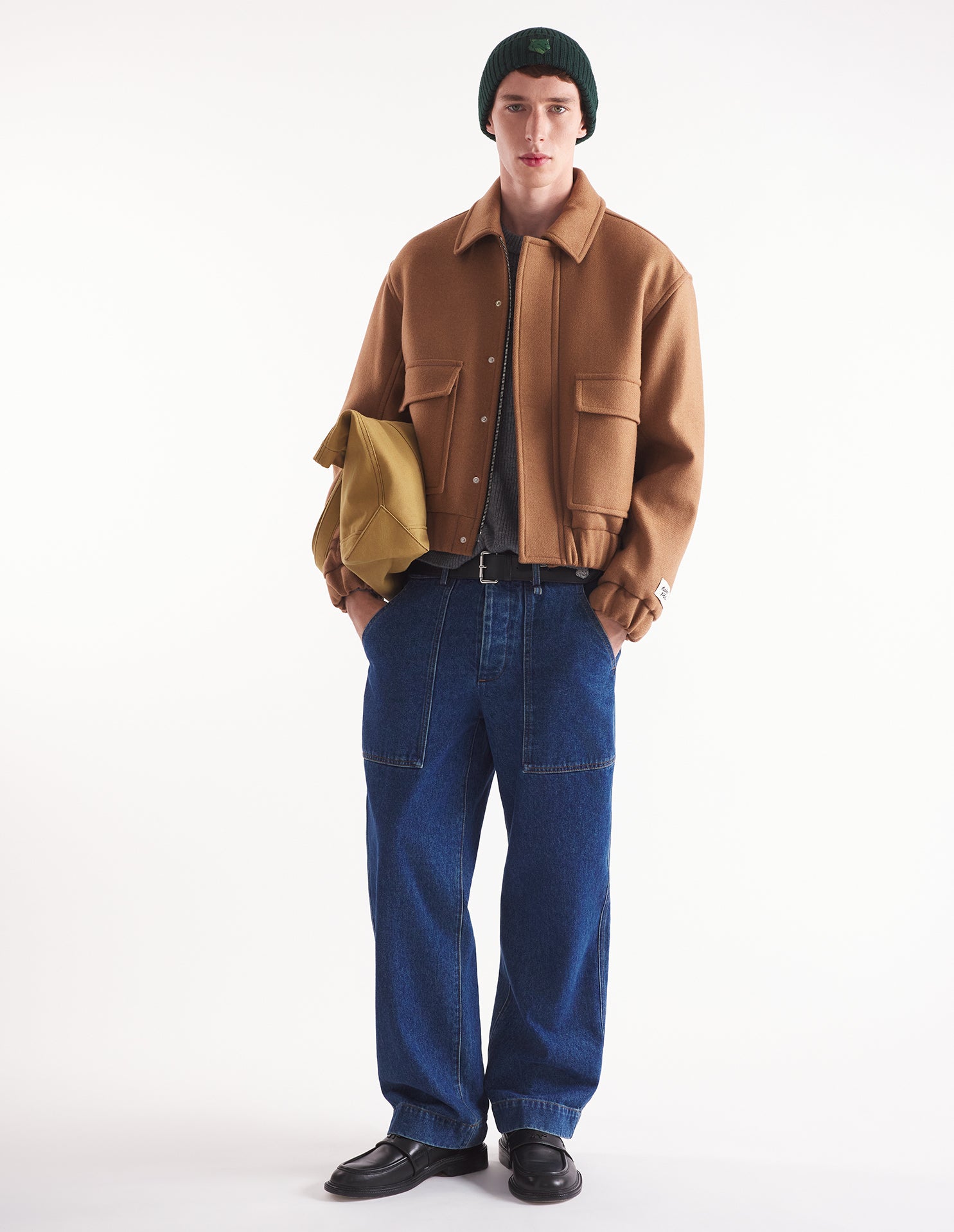 Mens | Plain Wool Jacket | Beige Melange