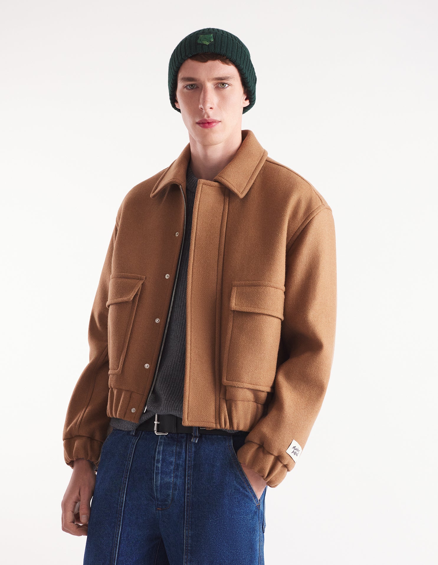 Mens | Plain Wool Jacket | Beige Melange