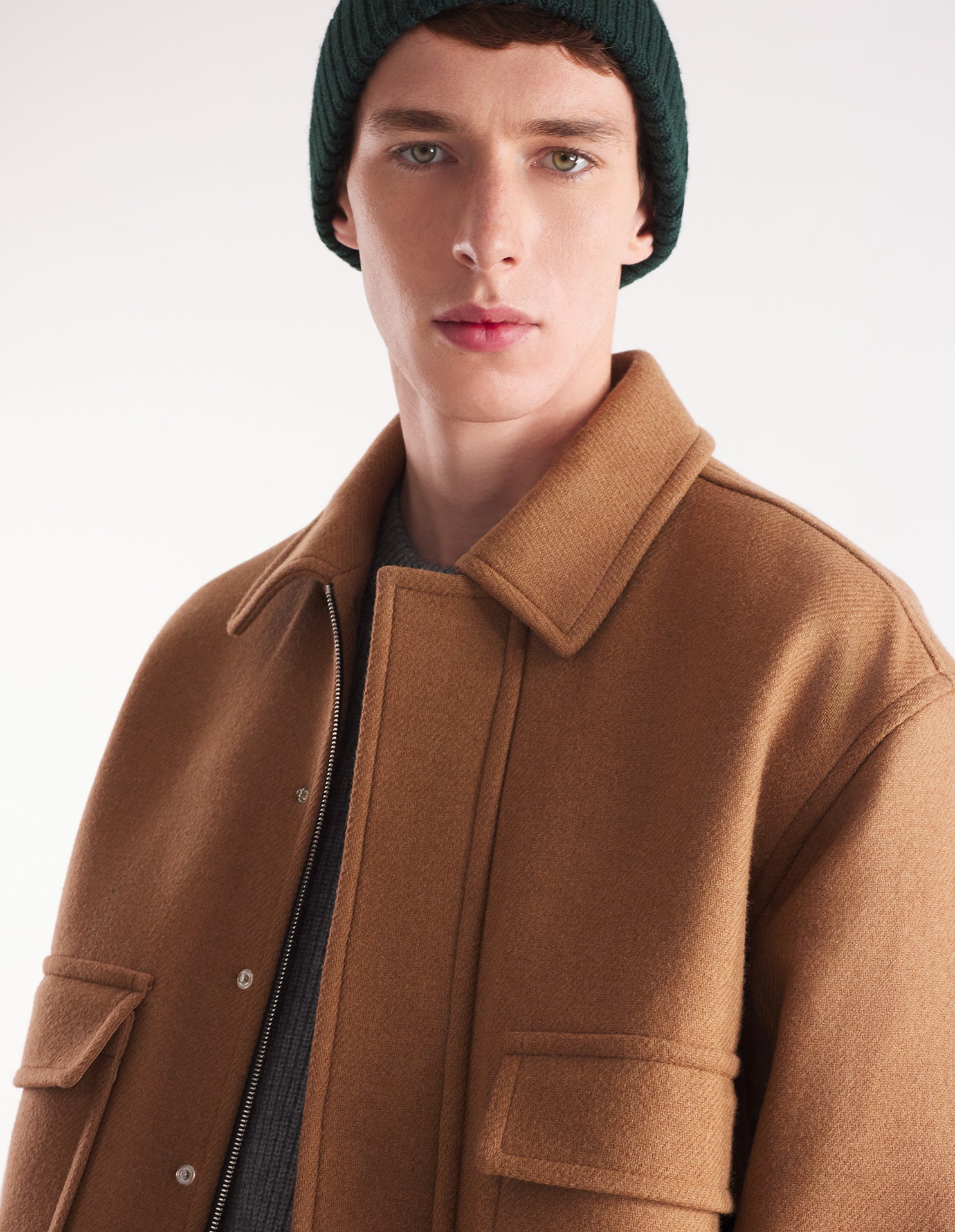 Mens | Plain Wool Jacket | Beige Melange
