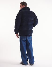 Mens | Corduroy Puffer Jacket | Navy