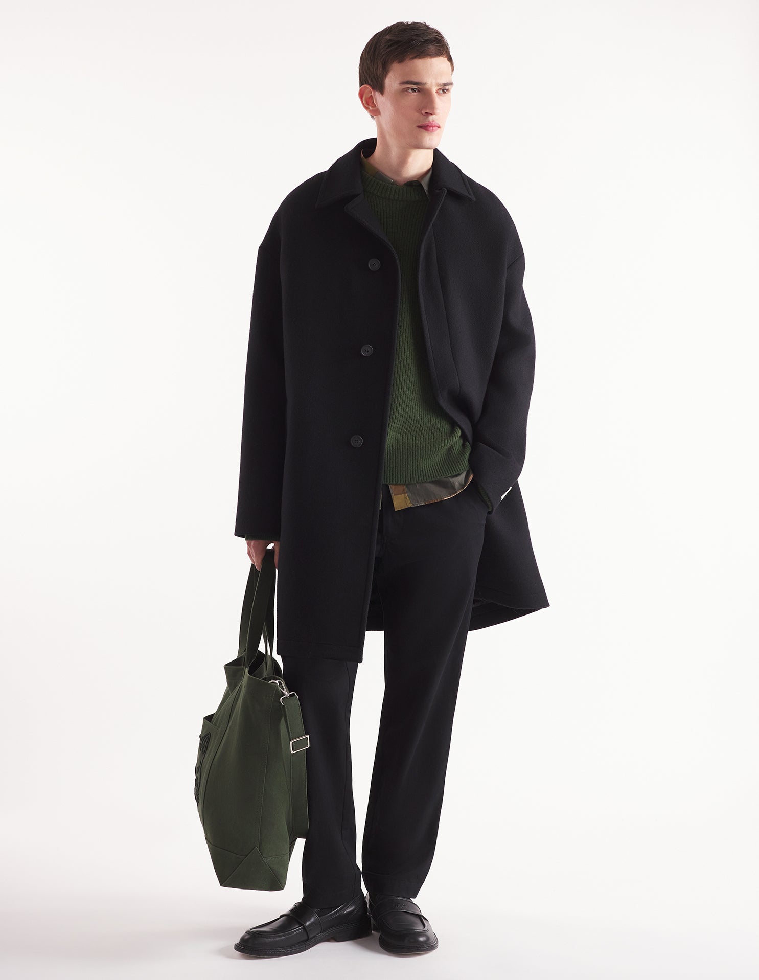 Mens | Plain Wool Coat | Black