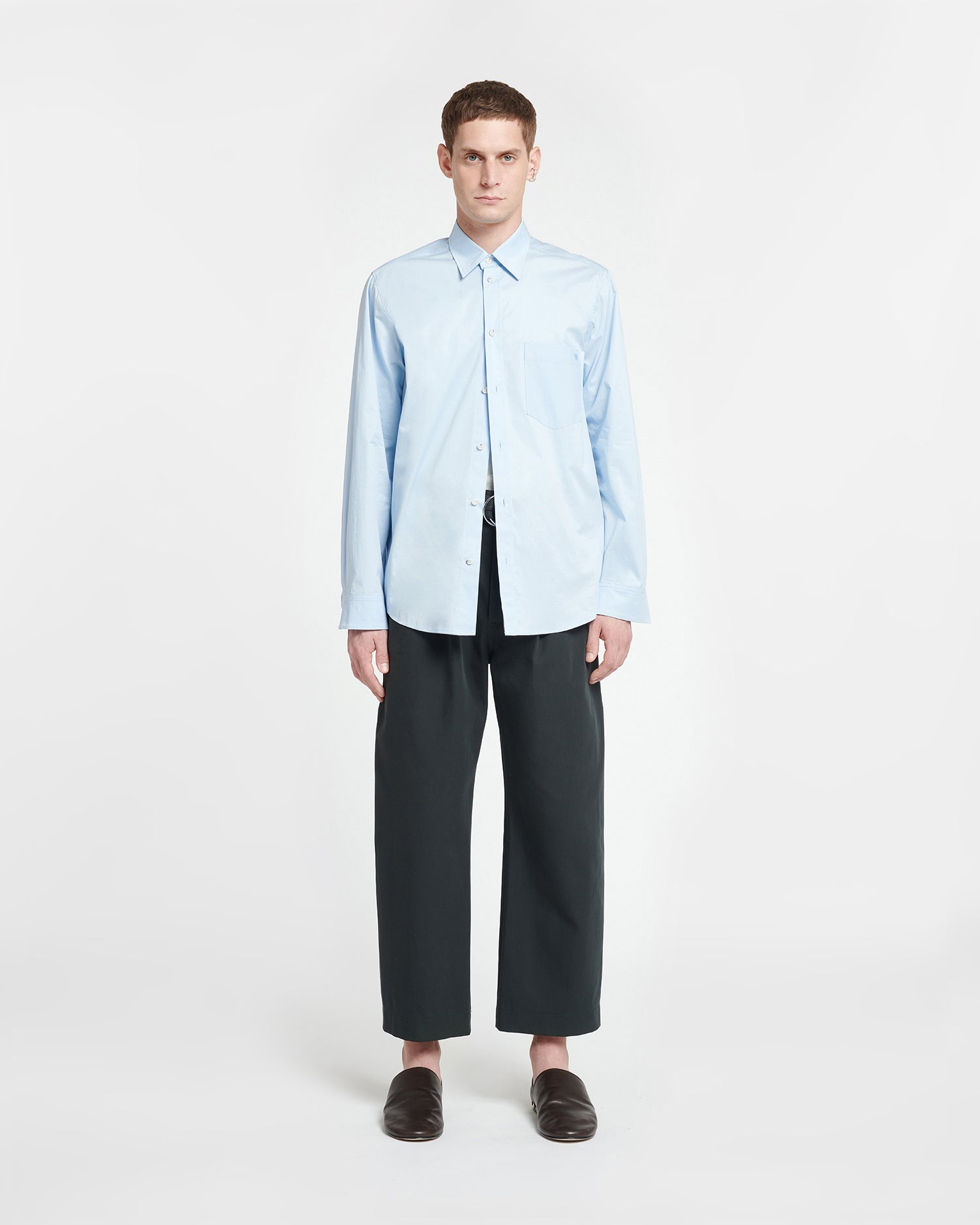 Kaleb Upcycled Light Poplin Shirt | Sky Blue