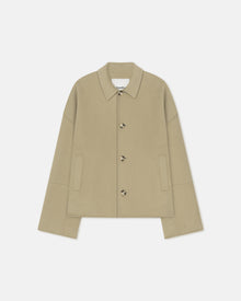 Marcin Double Wool And Silk Blend Jacket | Pale Olive