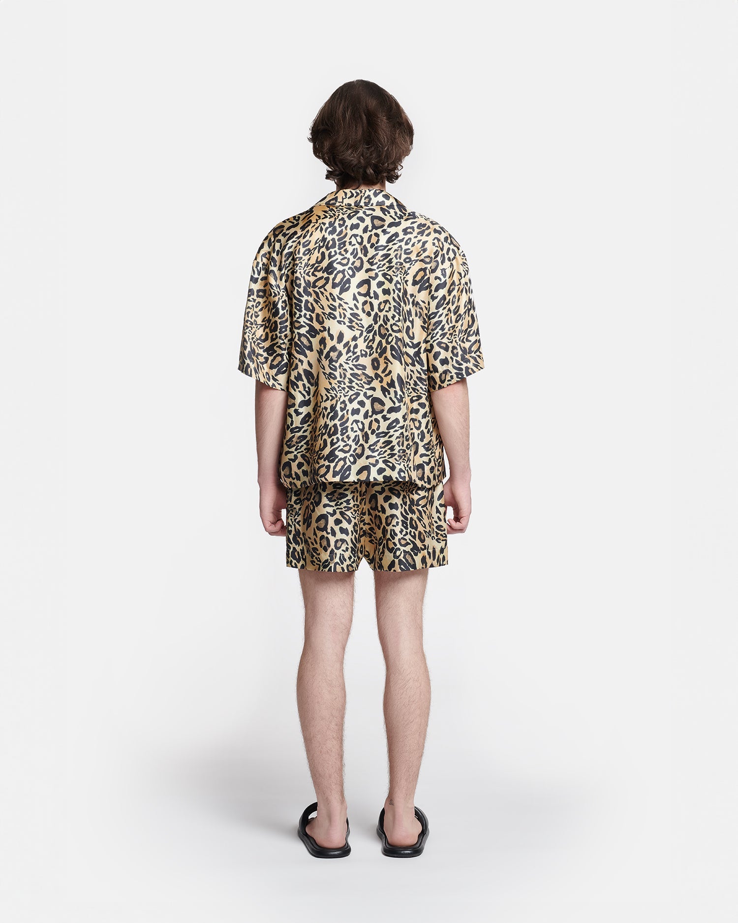 Amil Printed Twill-Silk Shorts | Leopard