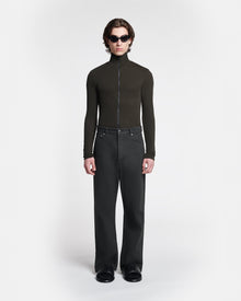 Magnus Mesh-Jersey Turtleneck Top | Anthracite