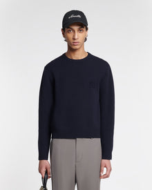 Mens | Stono Embroidered Merino Wool Sweater | Navy