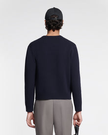 Mens | Stono Embroidered Merino Wool Sweater | Navy