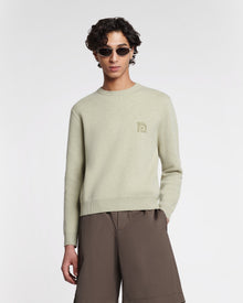 Mens | Stono Embroidered Merino Wool Sweater | Stone