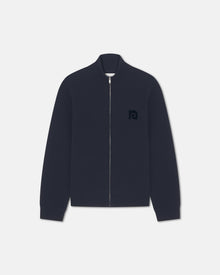 Mens | Poval Merino Wool Zip Cardigan | Navy