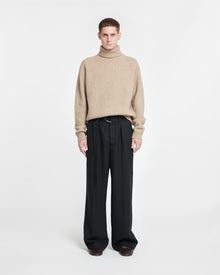 Nevin Brushed Merino Turtleneck Sweater | Oatmeal