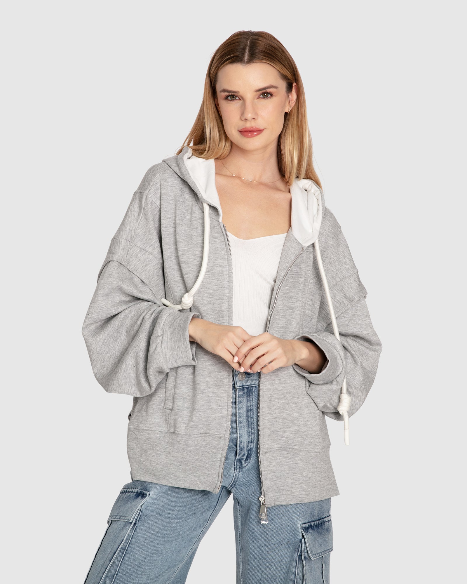Women | No Ordinary Love Zip Hoodie | Grey Marle