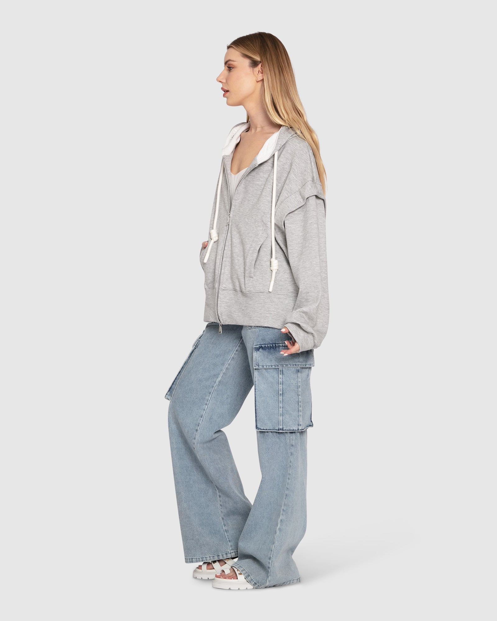 Women | No Ordinary Love Zip Hoodie | Grey Marle