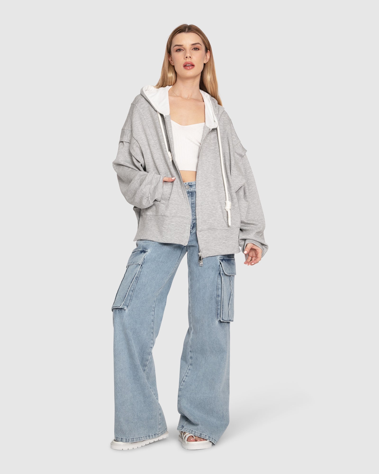 Women | No Ordinary Love Zip Hoodie | Grey Marle