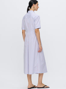 Noor Shirtdress | White/Red Stripe