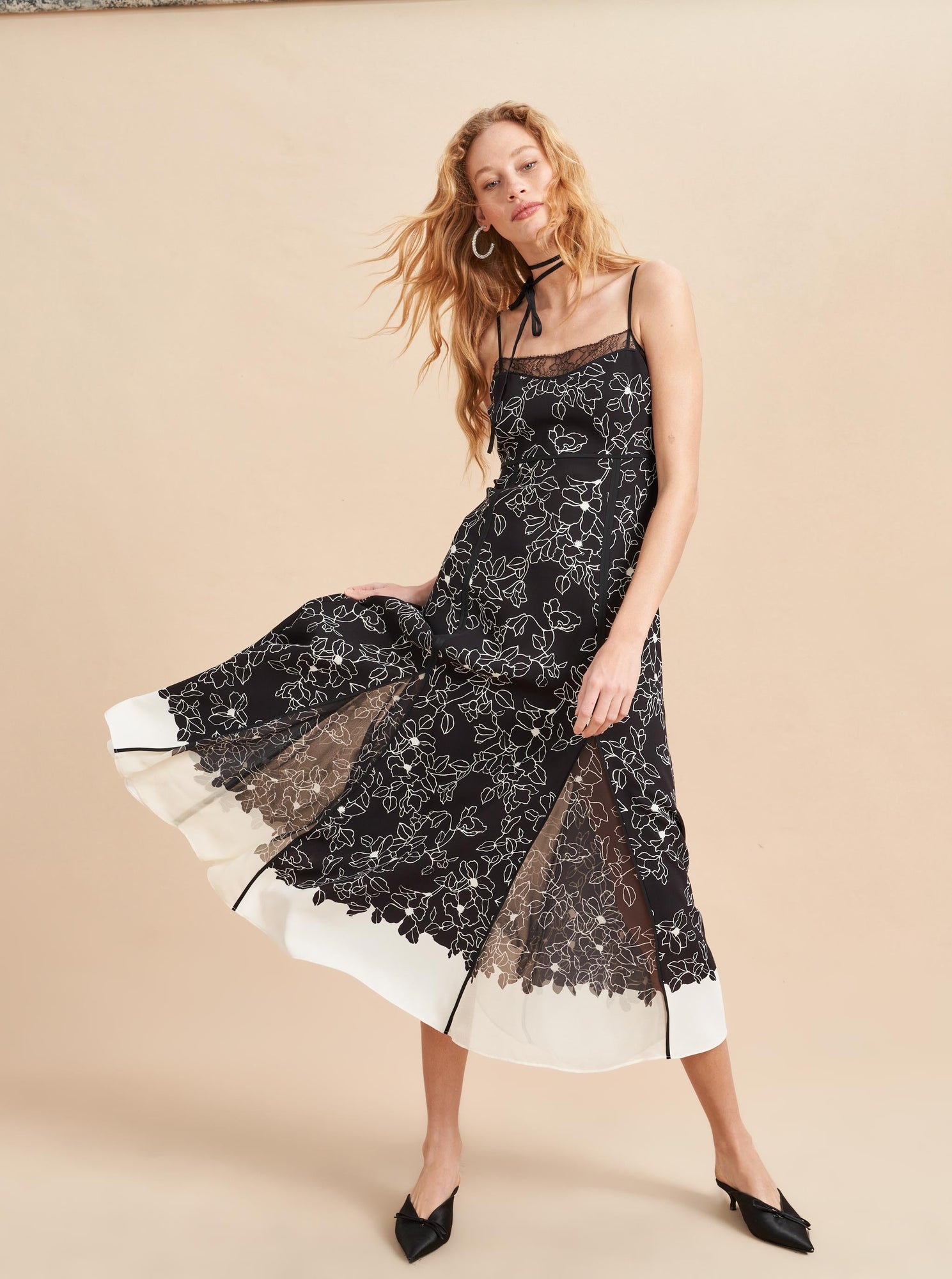 Nora Dress | Black x Cream