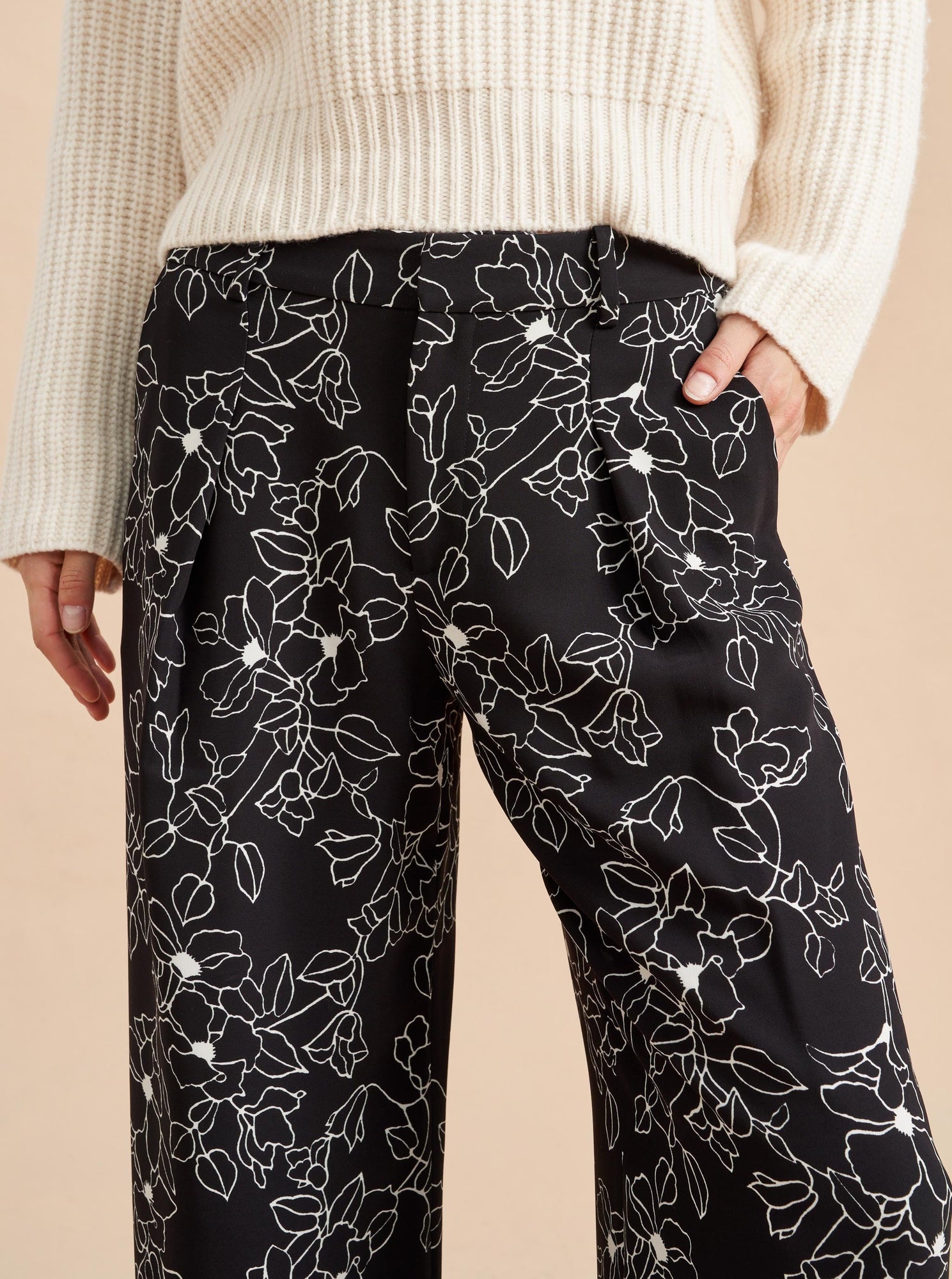Nora Trouser | Black x Cream