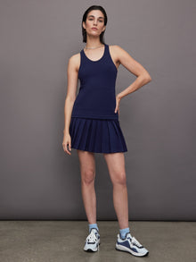 Pleated Mini Skirt | True Navy