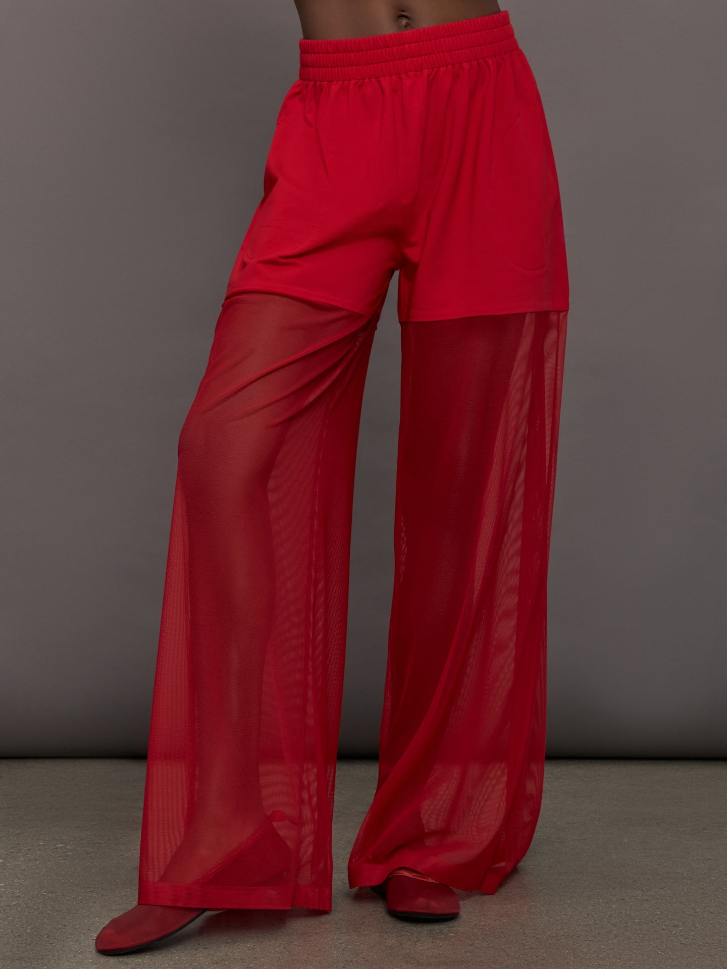 Boyfriend Elephant Sweatpant W/ Mesh | Tiger Red