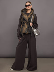 Norma Kamali | Hooded Sleeveless Sleeping Bag Vest | Python