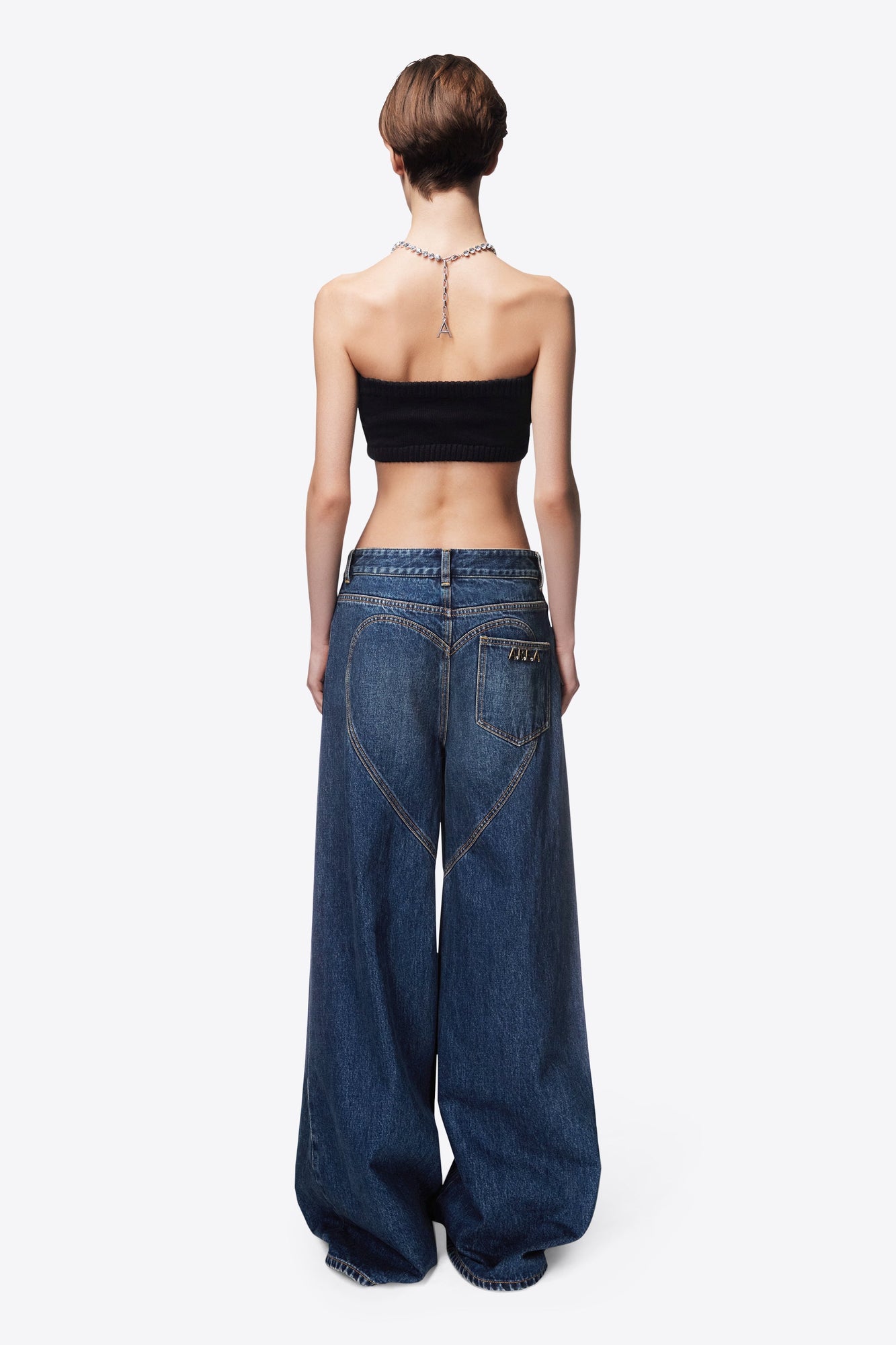 Crystal Butterfly Knit Bandeau | Black