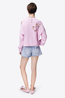 Flower Slit Short | Super Light Wash