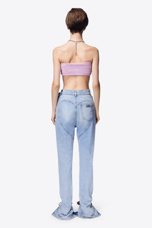 Crystal Butterfly Knit Bandeau | Light Pink