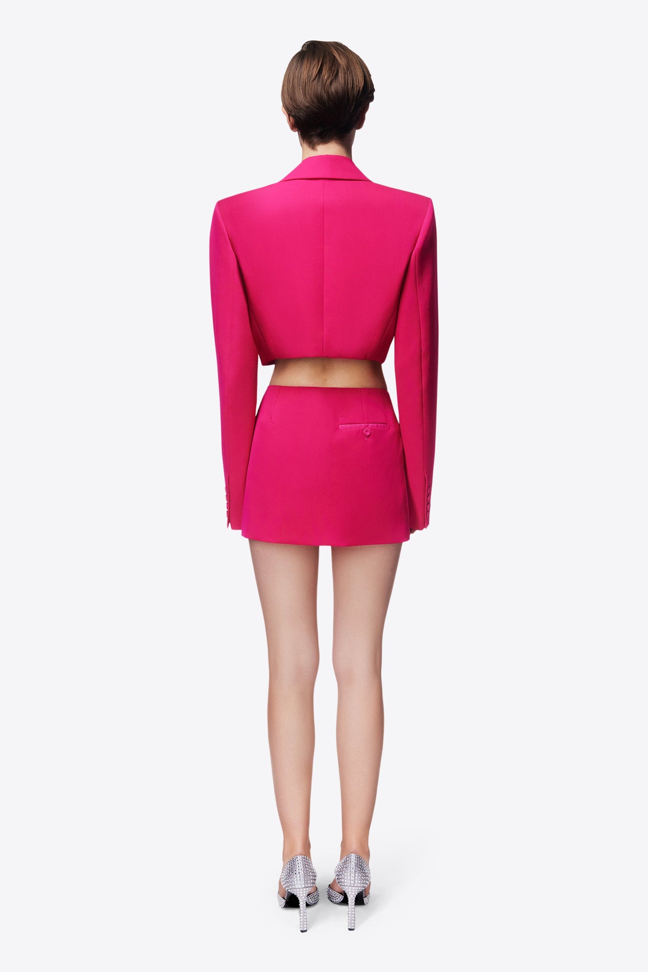 Flower Slit Mini Skirt | Raspberry