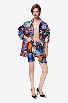 Heart Printed Denim Jacket | Multi