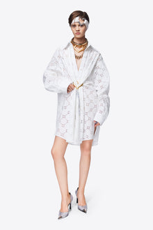 Broderie Anglaise Heart Draped Tunic | Off White