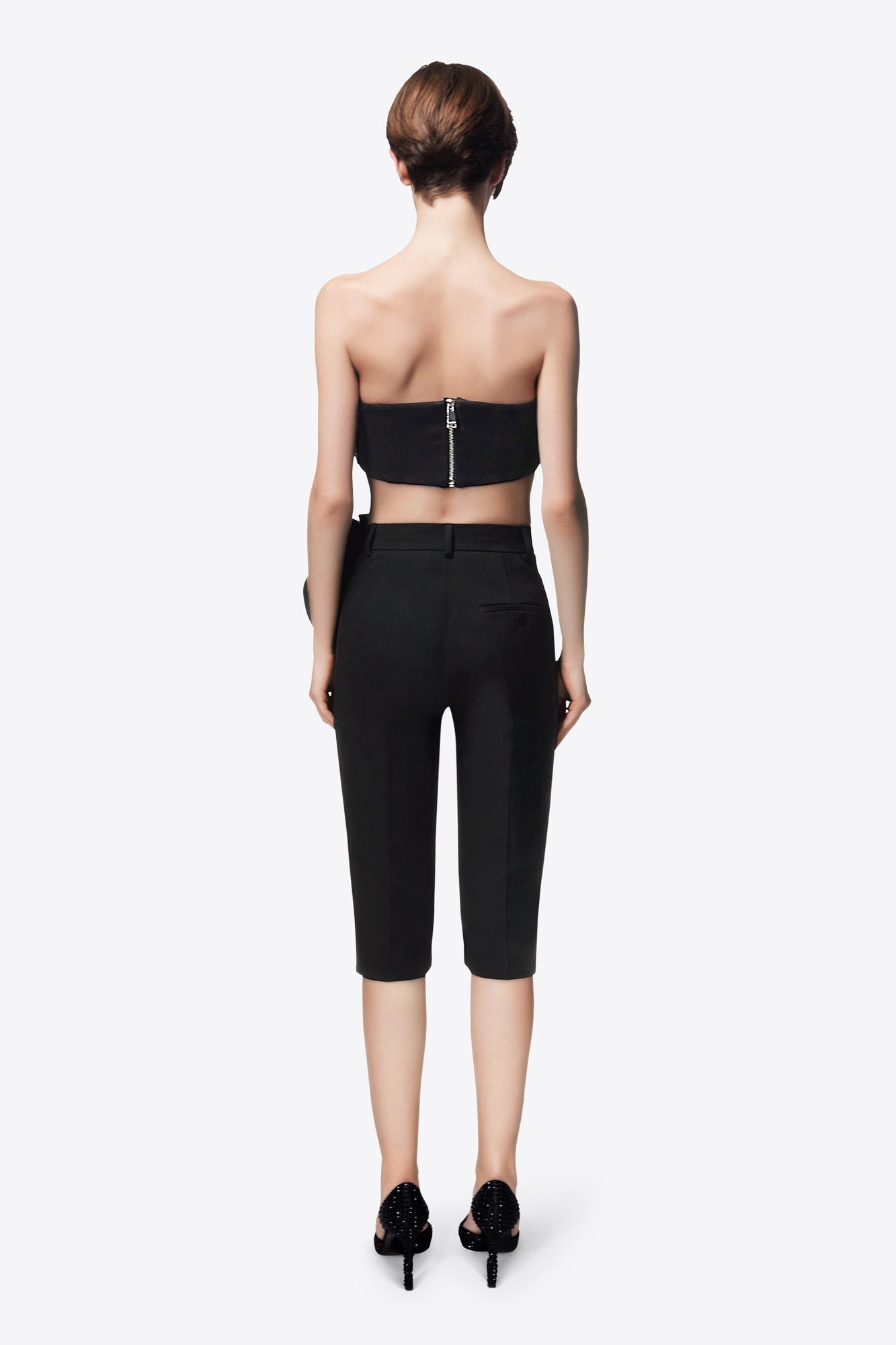 Flower Corsage Tailored Short | Black