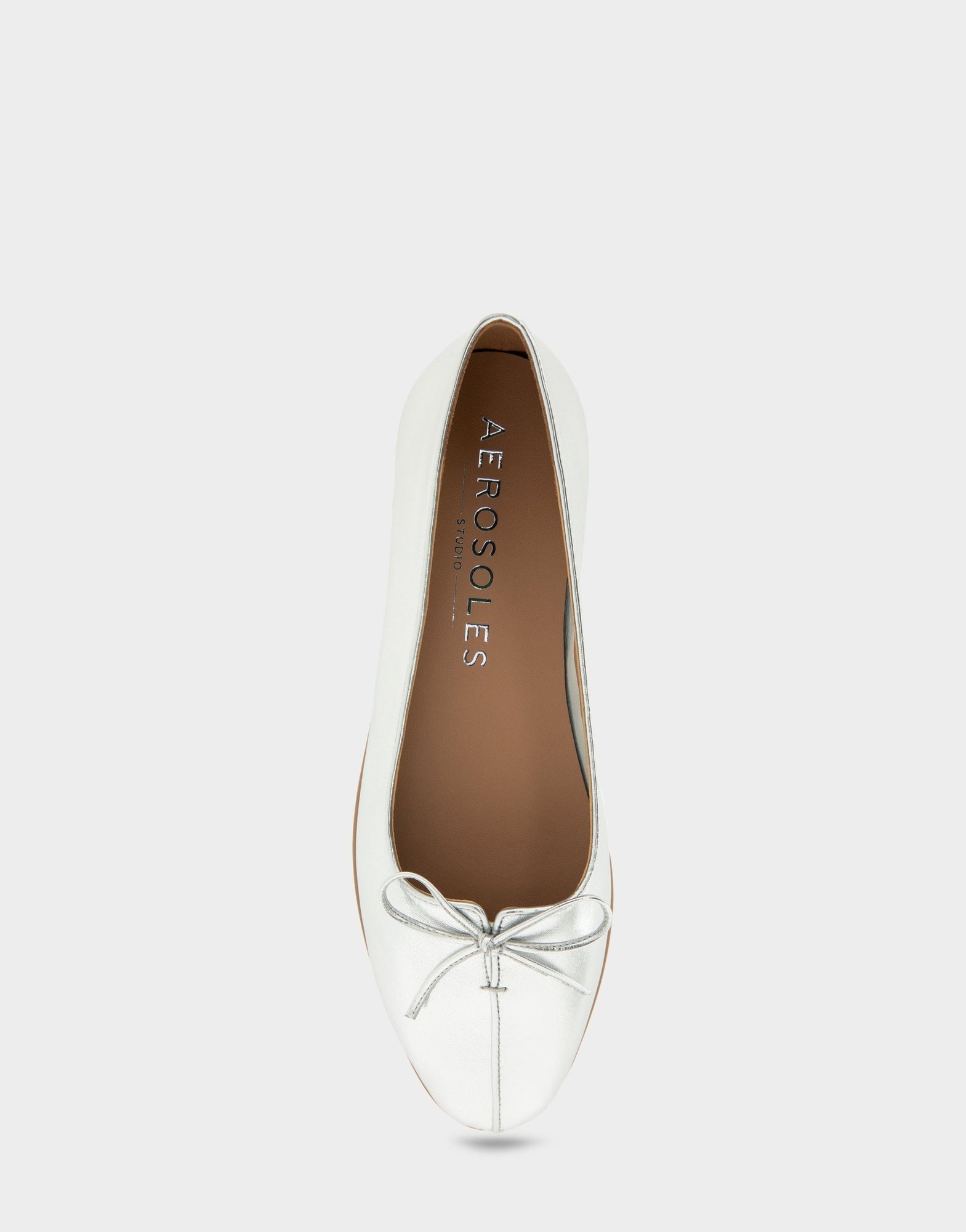 Novia Ballet Flat | Silver Metallic Leather