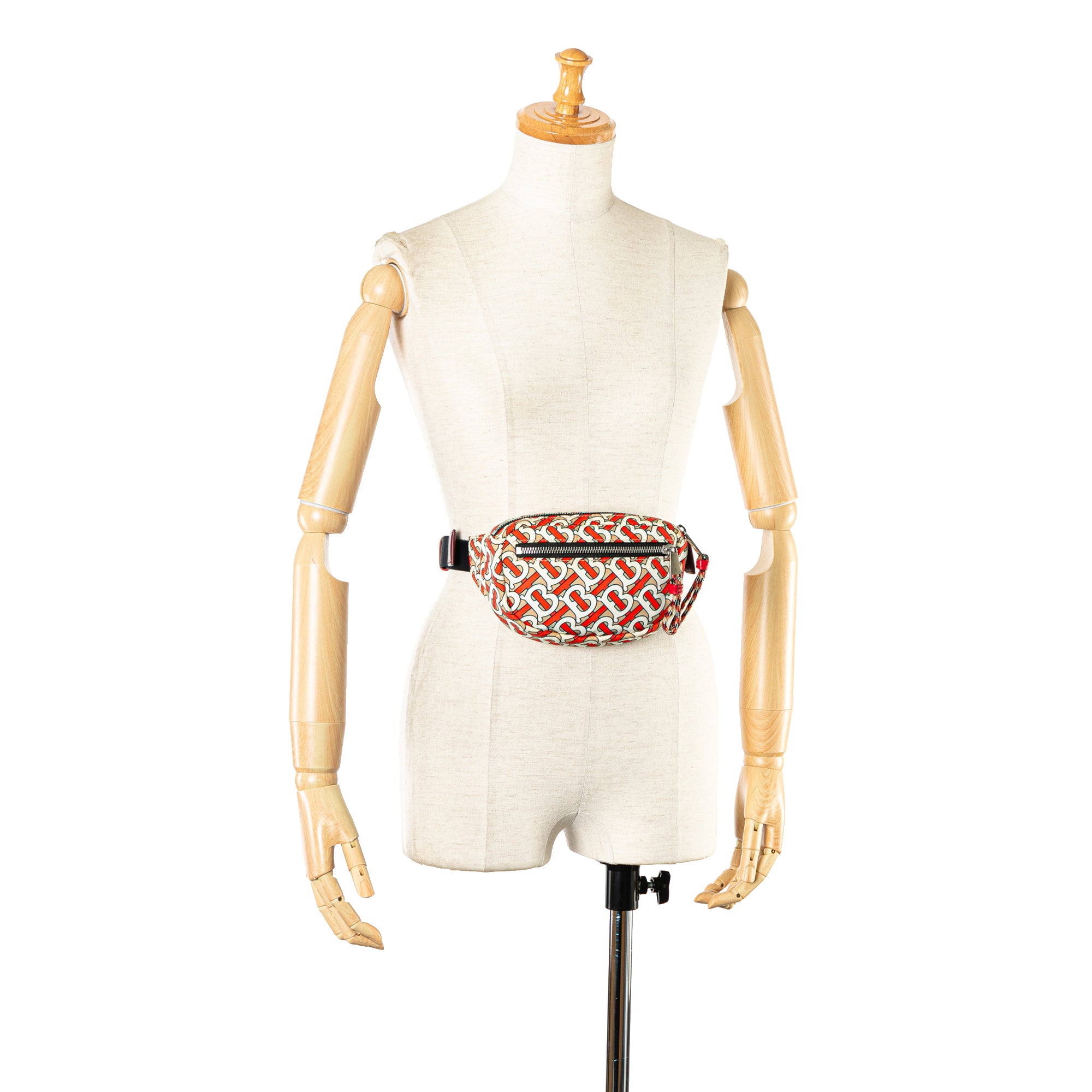 Burberry | Pre-Owned TB Monogram Nylon Cannon Belt Bag | Brown/Beige