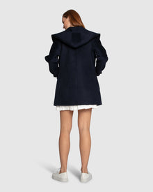 Women | Next To You Hooded Wool Blend Coat | Navy