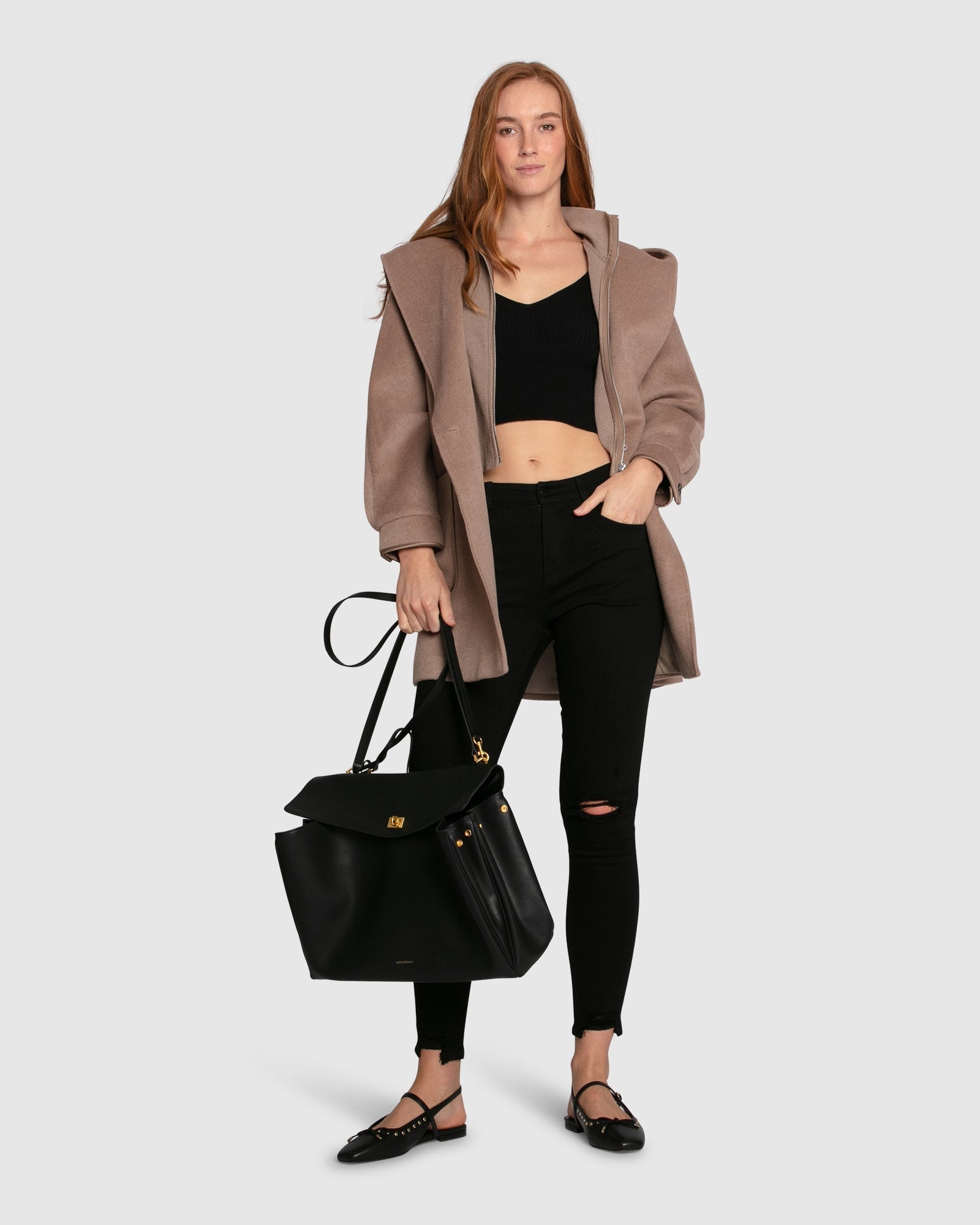 Women | Next To You Hooded Wool Blend Coat | Brown