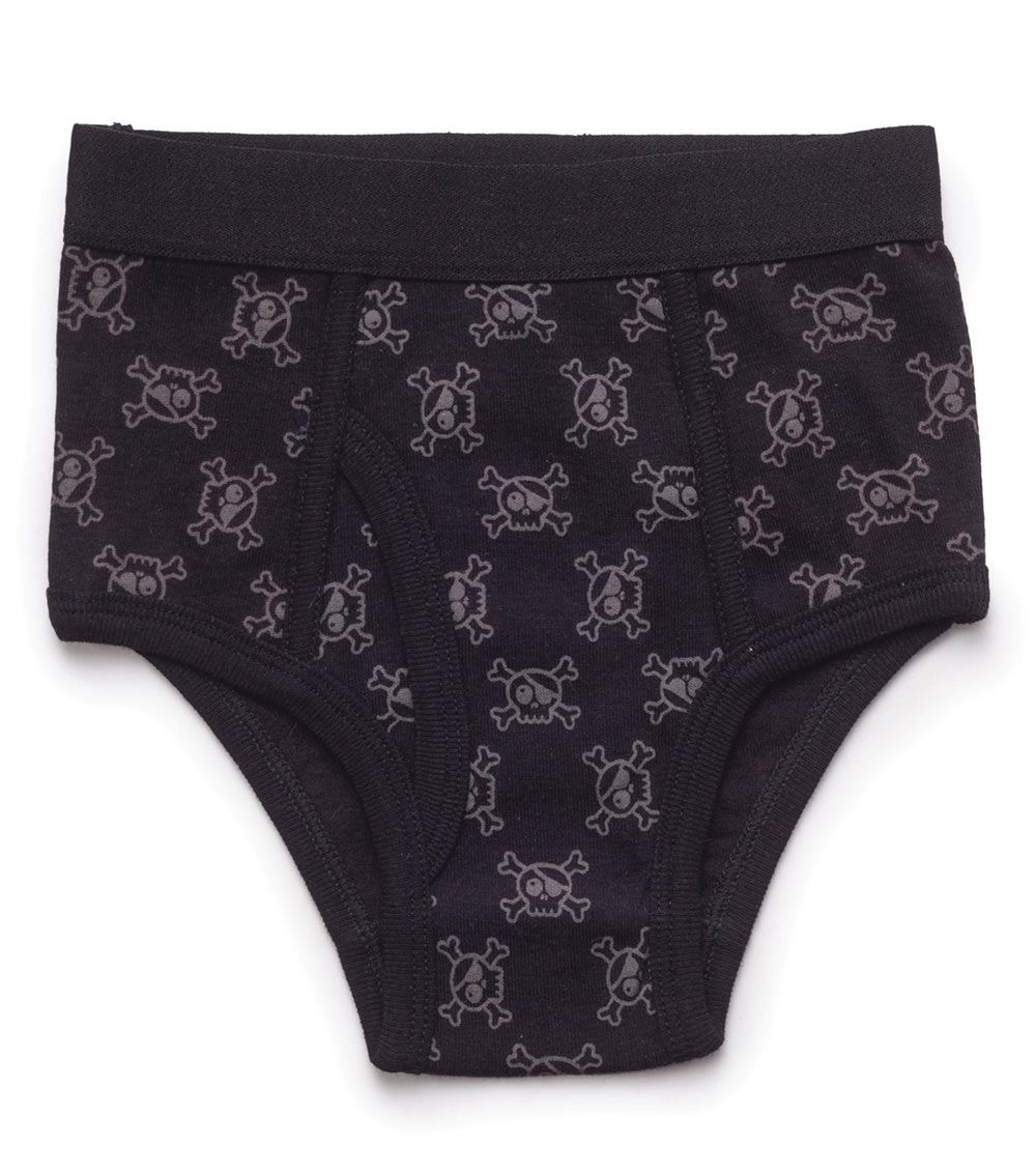 Kid | All Over Skull Boys Underwear | Black x Grey x White