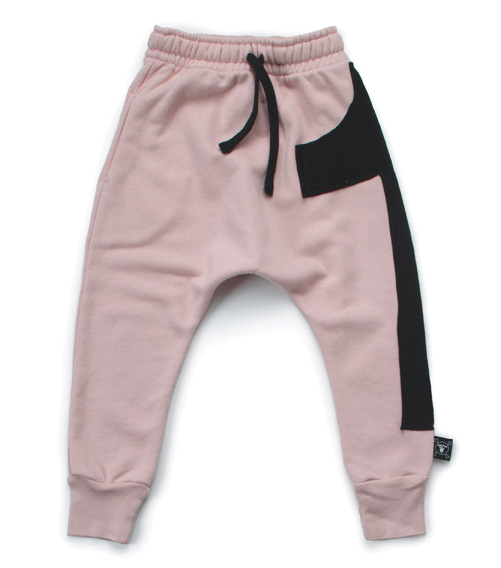 Kid | Puffy Numbered Baggy Pants | Powder Pink