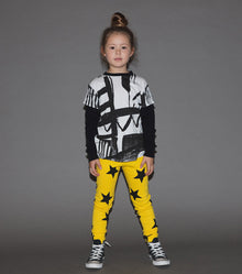 Kid | Star Leggings | Lava Yellow