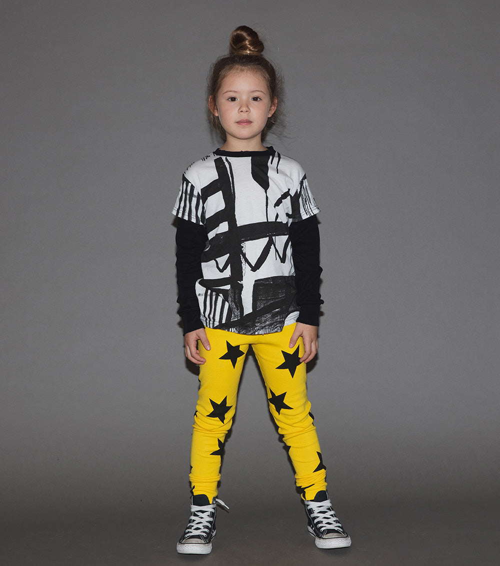 Kid | Star Leggings | Lava Yellow