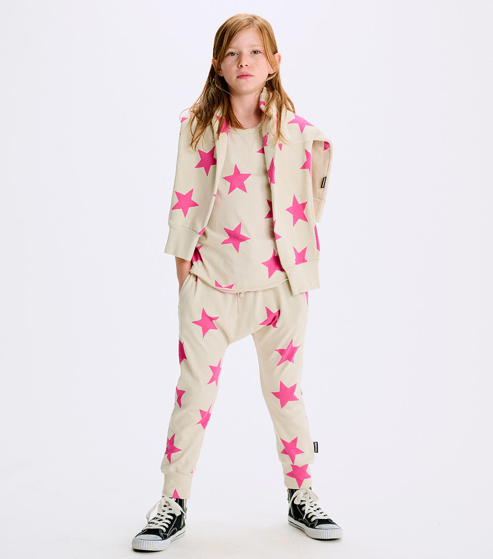 Unisex | Light Star Baggy Pants | Smokey Natural x Hot Pink